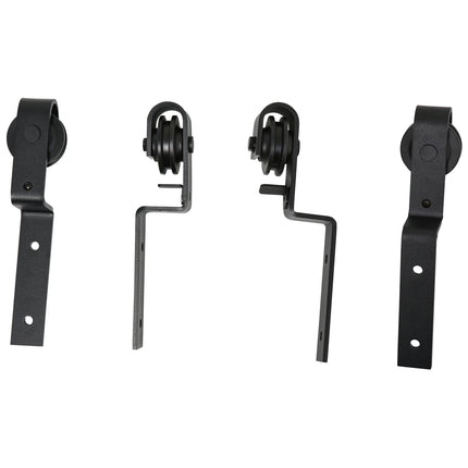 Sliding door system, carbon steel, black, 9-piece set