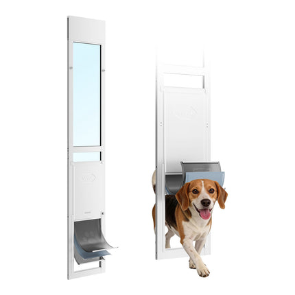 Sliding Glass Dog Door, Adjustable 75.9–80.7 in, Lock