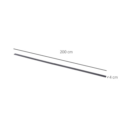 Sliding door hardware set, carbon steel, 200 cm, brown