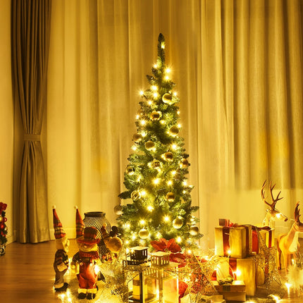 Úzký umělý vánoční stromek 135cm s LED osvětlením