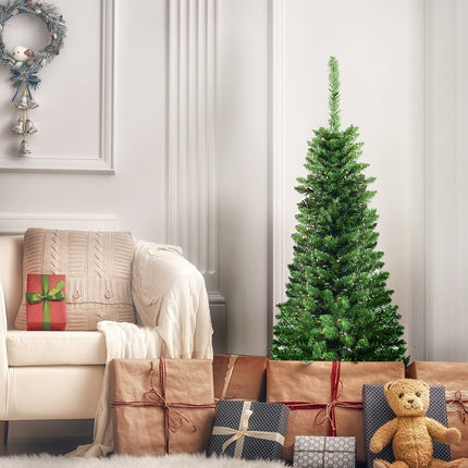 Úzký umělý vánoční stromek 135cm s LED osvětlením