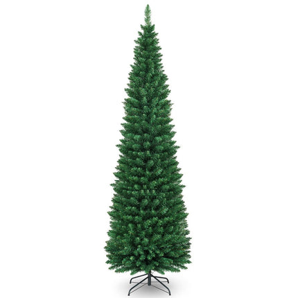 Úzký umělý vánoční stromek 210 cm, PVC, zelená
