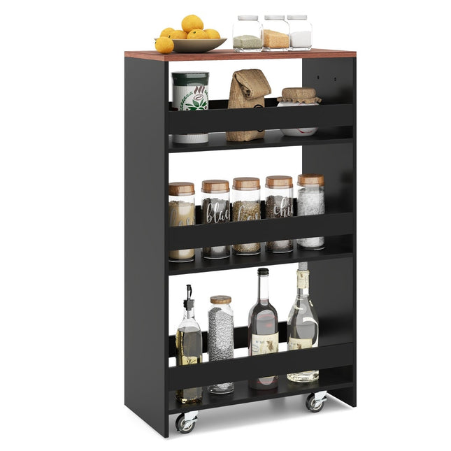 Slanke rolwagen met 4 niveaus en oplaadstation