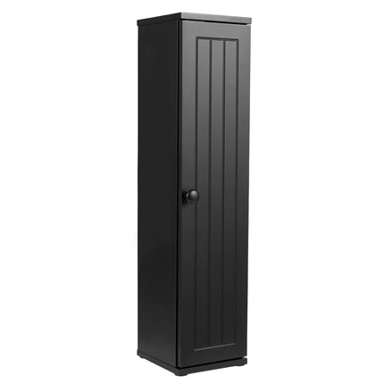 Slim Black Bathroom Cabinet, 16cm Wide, 3 Shelves