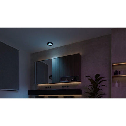 Úzký downlight S 90mm White and Color Ambiance černá, 3 ks