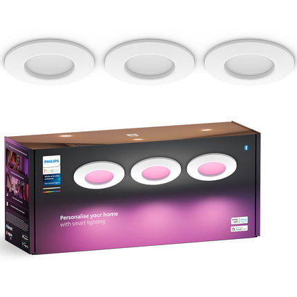 Úzký downlight S 90mm White and Color Ambiance bílá, 3 ks