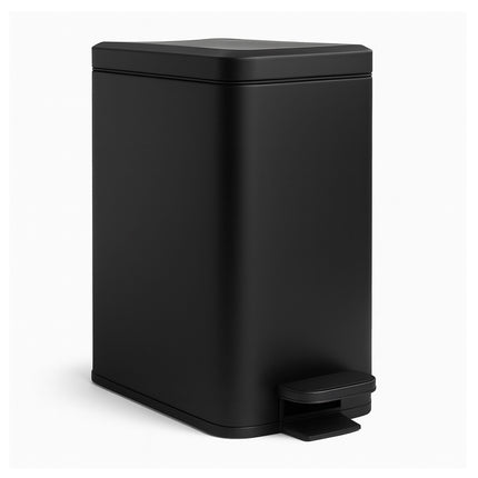 Úzký pedálový koš, 10L – tlumené zavírání, bezdotykový design