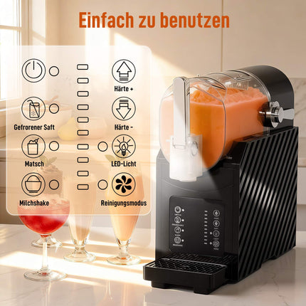 Slush-Maschine, schnelle Kühlung, 2,4 l Fassungsvermögen, Schwarz