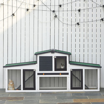Small animal house, double-decked spruce, weatherproof roof
