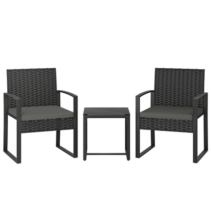 Small Balcony Furniture Set, PE Rattan, Cushioned Seats