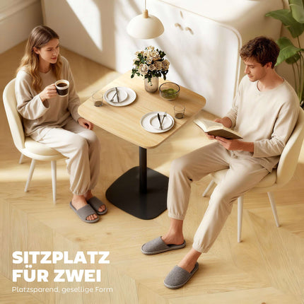 Kleiner Esstisch, 60 cm quadratisch, MDF-Platte, Stahlgestell