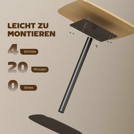 Kleiner Esstisch, 60 cm quadratisch, MDF-Platte, Stahlgestell
