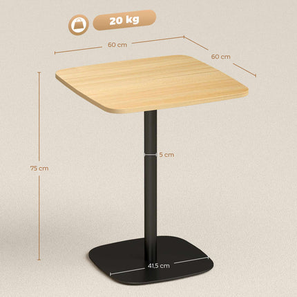 Kleiner Esstisch, 60 cm quadratisch, MDF-Platte, Stahlgestell