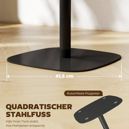 Kleiner Esstisch, 60 cm quadratisch, MDF-Platte, Stahlgestell
