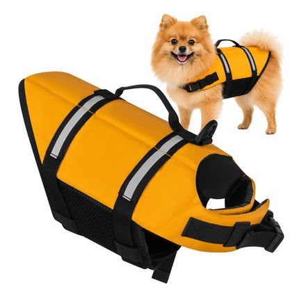 Plovací vesta pro malé psy, reflexní, 4-7 kg, žlutá