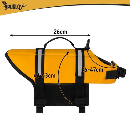 Plovací vesta pro malé psy, reflexní, 4-7 kg, žlutá