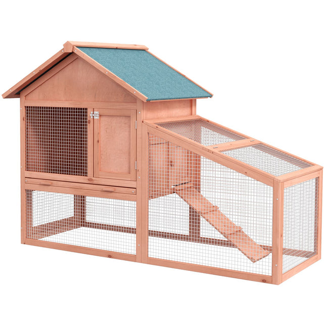 Double decker outdoor cage for small animals, spruce - 144x64.5x100 cm