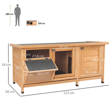 Domek pro drobná zvířata s taškovou a asfaltovou střechou, 112x50x54cm