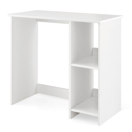 Malý psací stůl se 2 přihrádkami počítačový stůl kancelářský stůl PC stůl 80 x 40 x 74 cm bílá