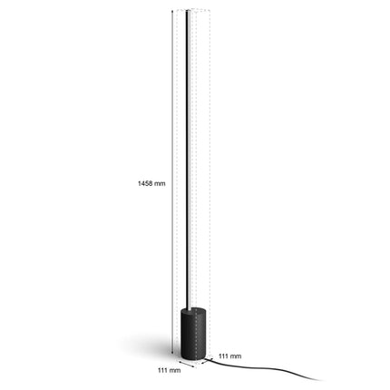 Chytrá stojací lampa s barevným přechodovým osvětlením, černá