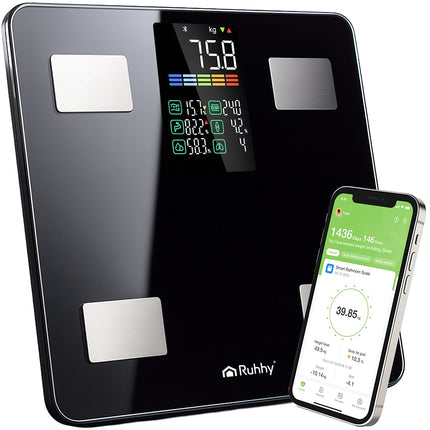 Chytrá osobní váha s LCD, černá, nosnost 226kg