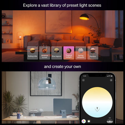 Smart LED Bulbs, E27 Color, 1100 lm, 2-Pack