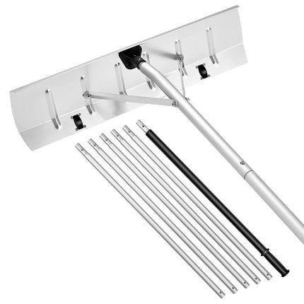 Snow Roof Rake, 26-Inch Aluminum Blade, 2.3–6 m Pole, Wheels