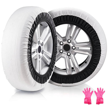 Snow Tire Socks, Elastic Straps, Large, Pack of 2