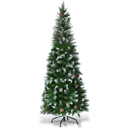 Zasněžený vánoční stromek s kovovým stojanem, 630 PVC větviček, 180cm
