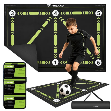 Soccer Training Mat 60 x 90 cm with Non-Slip Rubber Base, Shoulder Bag