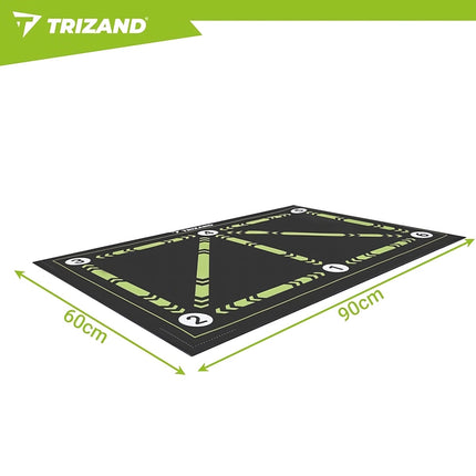 Soccer Training Mat 60 x 90 cm with Non-Slip Rubber Base, Shoulder Bag