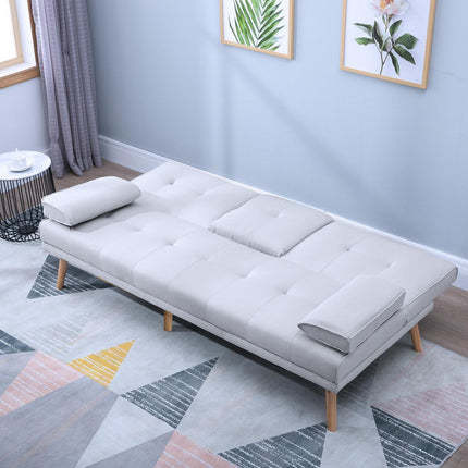 Hellgraues Schlafsofa aus Leinen, 3-Sitzer, 181x77x72 cm