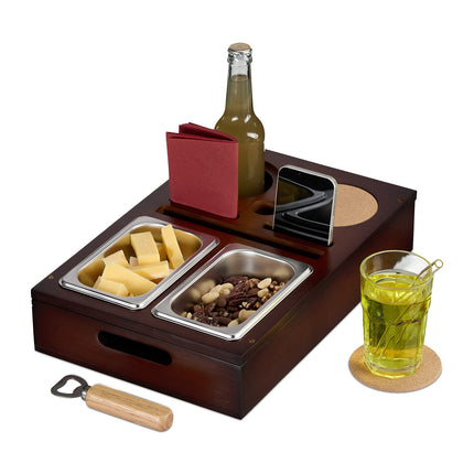 Sofa-Snacktablett mit Untersetzern und Getränkehaltern