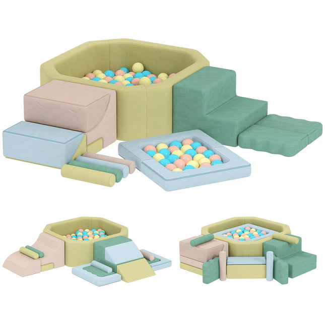 Soft Building Blocks Set with 200 Balls – Indoor Play for Kids