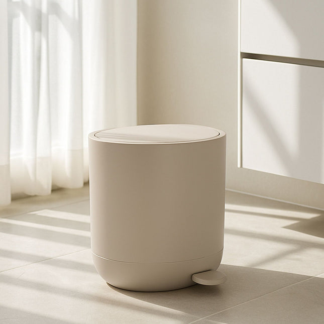 pedaalemmer met softclose-systeem voor de badkamer, 7 liter, kunststof