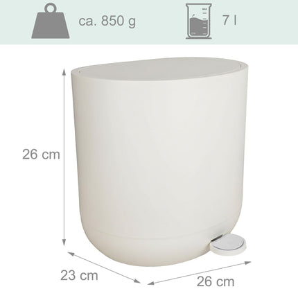 Koupelnový pedálový koš soft-close, 7L, plast