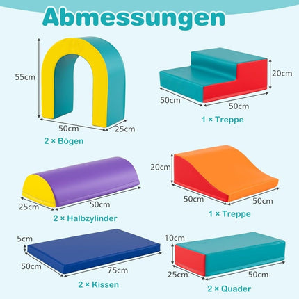 Sada měkkých pěnových lezeckých kostek – 10 kusů, zelená