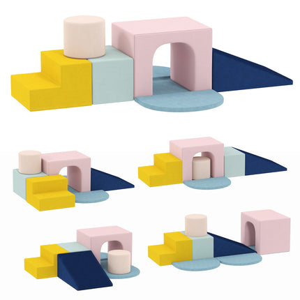 Soft Foam Climbing Blocks for Kids, 8-Piece Set, Washable