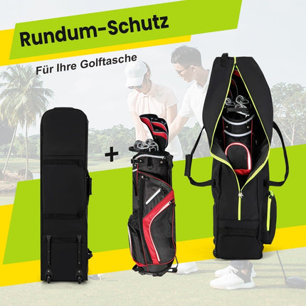 Měkký cestovní golfový bag na kolečkách, voděodolný, polstrovaná ochrana