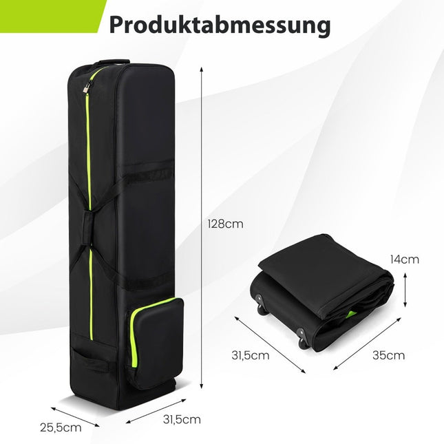 Měkký cestovní golfový bag na kolečkách, voděodolný, polstrovaná ochrana