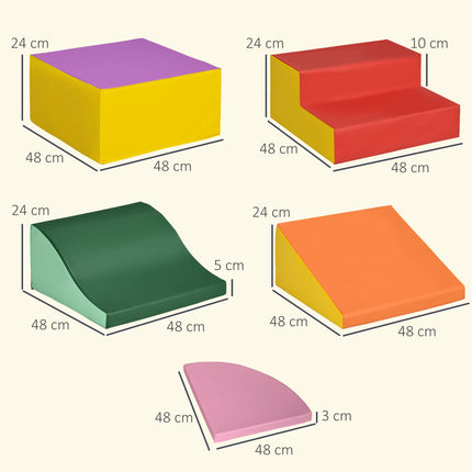 Soft Play Blocks Set, 6-Piece, Colorful for Ages 1-3