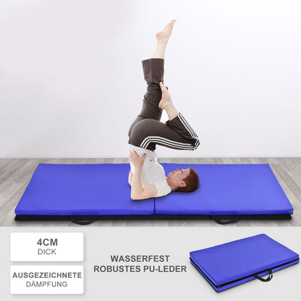 Měkká podložka na cvičení gymnastická podložka jóga podložka skládací podložka gymnastická podložka 180x60x4cm - modrá