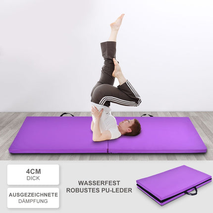 Měkká podložka na cvičení gymnastická podložka jóga podložka skládací podložka gymnastická podložka 180x60x4cm - fialová