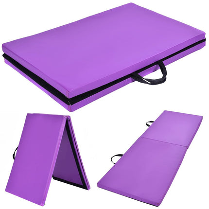 Měkká podložka na cvičení gymnastická podložka jóga podložka skládací podložka gymnastická podložka 180x60x4cm - fialová