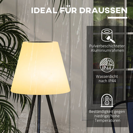 Solární venkovní stojací lampa, nabíjení USB, stmívatelná LED