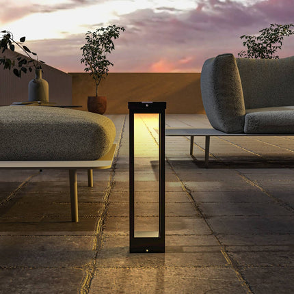 Solární LED cestové světlo, IP44 voděodolné, černá