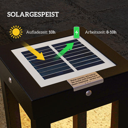 Solární LED cestové světlo, IP44 voděodolné, černá
