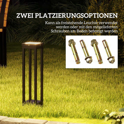 Solární LED cestové světlo, IP44 voděodolné, černá
