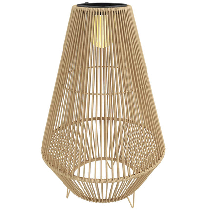 Solární zahradní lampa, ratan, automatické zap/vyp, 3500K teplé světlo