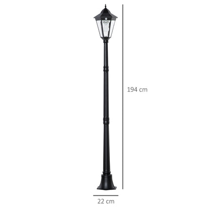 Solární zahradní cestové světlo, 19 LED, 130 lumenů, černá